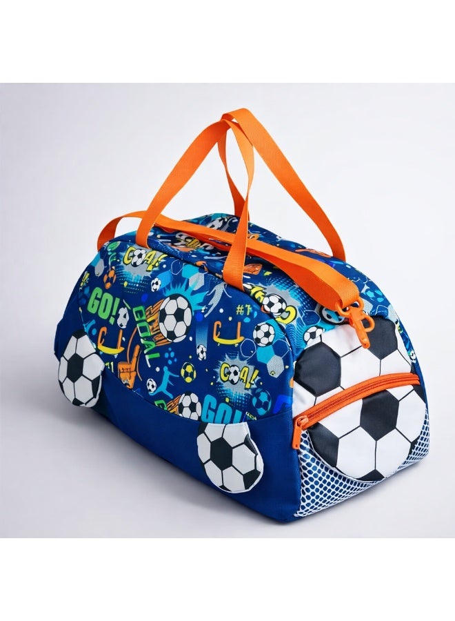 Glitters Kids Sports Duffle Bag with Football Design – Lightweight Gym & Travel Bag for Boys, Spacious Compartment with Zipper Pockets, Shoulder Strap & Carry Handles, Ideal for School, Sports & Weekend Trips - Image 1